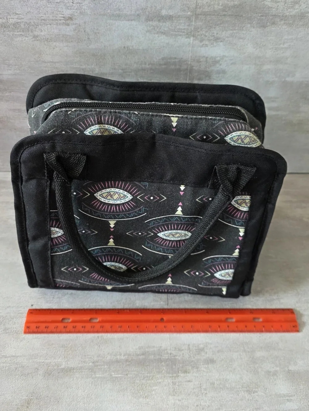 Fit & Fresh Black Patterned Insulated Lunch Bag